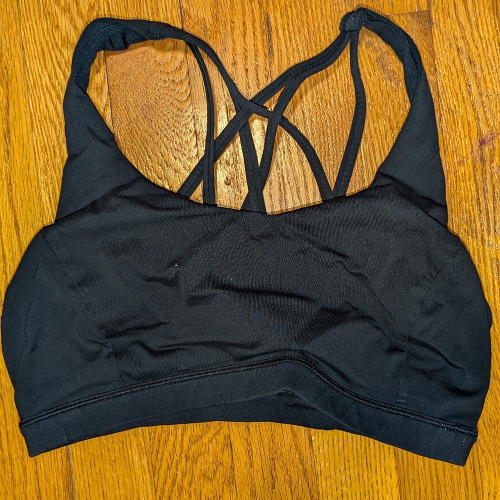 Lululemon black crossed racerback sports bra